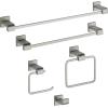 imageDelta Ara 1Pack Hand Towel Holder Polished Chrome Towel Racks for Bathroom Wall Square Towel Ring Holder for Bath Towel Hanger for Kitchen Bathroom Accessories 77546Brilliance Stainless Steel