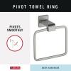 imageDelta Ara 1Pack Hand Towel Holder Polished Chrome Towel Racks for Bathroom Wall Square Towel Ring Holder for Bath Towel Hanger for Kitchen Bathroom Accessories 77546Brilliance Stainless Steel