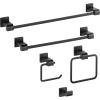 imageDelta Ara 1Pack Hand Towel Holder Polished Chrome Towel Racks for Bathroom Wall Square Towel Ring Holder for Bath Towel Hanger for Kitchen Bathroom Accessories 77546Matte Black