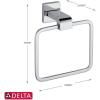 imageDelta Ara 1Pack Hand Towel Holder Polished Chrome Towel Racks for Bathroom Wall Square Towel Ring Holder for Bath Towel Hanger for Kitchen Bathroom Accessories 77546Chrome