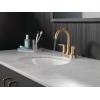 imageDelta Trinsic High Arc Centerset Bathroom Faucet Polished Nickel 3Hole Bathroom Sink Faucet Metal PushPop Drain Assembly Polished Nickel 2559PNMPUDSTChampagne Bronze
