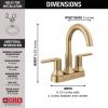 imageDelta Trinsic High Arc Centerset Bathroom Faucet Polished Nickel 3Hole Bathroom Sink Faucet Metal PushPop Drain Assembly Polished Nickel 2559PNMPUDSTChampagne Bronze