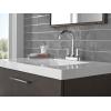 imageDelta Trinsic High Arc Centerset Bathroom Faucet Polished Nickel 3Hole Bathroom Sink Faucet Metal PushPop Drain Assembly Polished Nickel 2559PNMPUDSTChrome