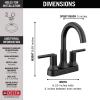 imageDelta Trinsic High Arc Centerset Bathroom Faucet Polished Nickel 3Hole Bathroom Sink Faucet Metal PushPop Drain Assembly Polished Nickel 2559PNMPUDSTMatte Black