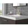 imageDelta Trinsic High Arc Centerset Bathroom Faucet Polished Nickel 3Hole Bathroom Sink Faucet Metal PushPop Drain Assembly Polished Nickel 2559PNMPUDSTPolished Nickel