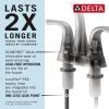 imageDelta Trinsic High Arc Centerset Bathroom Faucet Polished Nickel 3Hole Bathroom Sink Faucet Metal PushPop Drain Assembly Polished Nickel 2559PNMPUDSTPolished Nickel