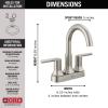 imageDelta Trinsic High Arc Centerset Bathroom Faucet Polished Nickel 3Hole Bathroom Sink Faucet Metal PushPop Drain Assembly Polished Nickel 2559PNMPUDSTStainless