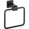 imageDelta Ara 1Pack Hand Towel Holder Polished Chrome Towel Racks for Bathroom Wall Square Towel Ring Holder for Bath Towel Hanger for Kitchen Bathroom Accessories 77546Matte Black