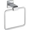 imageDelta Ara 1Pack Hand Towel Holder Polished Chrome Towel Racks for Bathroom Wall Square Towel Ring Holder for Bath Towel Hanger for Kitchen Bathroom Accessories 77546Chrome