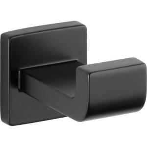 imageDELTA FAUCET 77535 Ara Towel Robe Hook Polished ChromeMatte Black