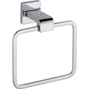 imageDelta Ara 1Pack Hand Towel Holder Polished Chrome Towel Racks for Bathroom Wall Square Towel Ring Holder for Bath Towel Hanger for Kitchen Bathroom Accessories 77546Polished Chrome