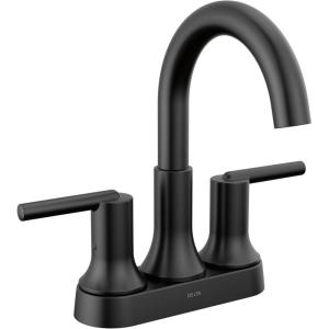 imageDelta Trinsic High Arc Centerset Bathroom Faucet Polished Nickel 3Hole Bathroom Sink Faucet Metal PushPop Drain Assembly Polished Nickel 2559PNMPUDSTMatte Black