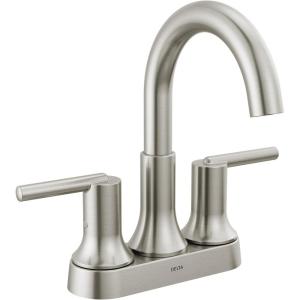 imageDelta Trinsic High Arc Centerset Bathroom Faucet Polished Nickel 3Hole Bathroom Sink Faucet Metal PushPop Drain Assembly Polished Nickel 2559PNMPUDSTStainless