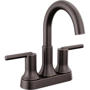 imageDelta Trinsic High Arc Centerset Bathroom Faucet Polished Nickel 3Hole Bathroom Sink Faucet Metal PushPop Drain Assembly Polished Nickel 2559PNMPUDSTVenetian Bronze