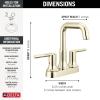 imageDelta Trinsic USpout Centerset Bathroom Faucet Polished Nickel 3Hole Bathroom Sink Faucet Metal PushPop Drain Assembly Polished Nickel 2554PNMPUDSTPolished Nickel
