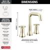 imageDelta Trinsic USpout Widespread Bathroom Faucet with Wheel Handle Polished Nickel 3Hole Bathroom Sink Faucet Metal PushPop Drain Assembly Polished Nickel 35547PNMPUDSTPolished Nickel