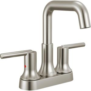 imageDelta Trinsic USpout Centerset Bathroom Faucet Polished Nickel 3Hole Bathroom Sink Faucet Metal PushPop Drain Assembly Polished Nickel 2554PNMPUDSTStainless
