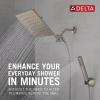 imageDelta Faucet 10inch Raincan Shower Head and Hand Held Shower Combo Brushed Nickel Square Shower Head Rainfall Shower Head Hand Shower 175 GPM Flow Rate Spotshield Brushed Nickel 75527SN
