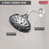 imageDelta Faucet 52669BL 5Setting H2OKinetic Trad Raincan Shower Head Matte Black