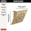 imageDelta Faucet 5Spray H2Okinetic Raincan Shower Head Black Showerhead Square Shower Head Delta Shower Head Water Saving Shower Head Matte Black 52664BLChampagne Bronze