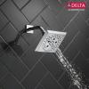 imageDelta Faucet 5Spray H2Okinetic Raincan Shower Head Black Showerhead Square Shower Head Delta Shower Head Water Saving Shower Head Matte Black 52664BLChrome