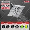 imageDelta Faucet 5Spray H2Okinetic Raincan Shower Head Black Showerhead Square Shower Head Delta Shower Head Water Saving Shower Head Matte Black 52664BLChrome