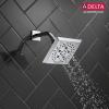 imageDelta Faucet 5Spray H2Okinetic Raincan Shower Head Black Showerhead Square Shower Head Delta Shower Head Water Saving Shower Head Matte Black 52664BLChrome