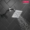 imageDelta Faucet 5Spray H2Okinetic Raincan Shower Head Black Showerhead Square Shower Head Delta Shower Head Water Saving Shower Head Matte Black 52664BLChrome