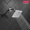 imageDelta Faucet 5Spray H2Okinetic Raincan Shower Head Black Showerhead Square Shower Head Delta Shower Head Water Saving Shower Head Matte Black 52664BLChrome