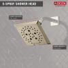 imageDelta Faucet 5Spray H2Okinetic Raincan Shower Head Black Showerhead Square Shower Head Delta Shower Head Water Saving Shower Head Matte Black 52664BLPolished Nickel