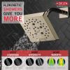 imageDelta Faucet 5Spray H2Okinetic Raincan Shower Head Black Showerhead Square Shower Head Delta Shower Head Water Saving Shower Head Matte Black 52664BLPolished Nickel