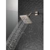 imageDelta Faucet 5Spray H2Okinetic Raincan Shower Head Black Showerhead Square Shower Head Delta Shower Head Water Saving Shower Head Matte Black 52664BLStainless