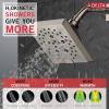imageDelta Faucet 5Spray H2Okinetic Raincan Shower Head Black Showerhead Square Shower Head Delta Shower Head Water Saving Shower Head Matte Black 52664BLStainless