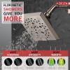 imageDelta Faucet 5Spray H2Okinetic Raincan Shower Head Black Showerhead Square Shower Head Delta Shower Head Water Saving Shower Head Matte Black 52664BLStainless