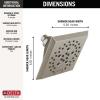 imageDelta Faucet 5Spray H2Okinetic Raincan Shower Head Black Showerhead Square Shower Head Delta Shower Head Water Saving Shower Head Matte Black 52664BLStainless