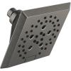 imageDelta Faucet 5Spray H2Okinetic Raincan Shower Head Black Showerhead Square Shower Head Delta Shower Head Water Saving Shower Head Matte Black 52664BLBlack Stainless