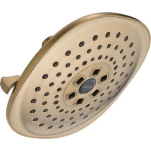 imageDELTA FAUCET 52686BL H2Okinetic Raincan Shower Head Matte BlackChampagne Bronze