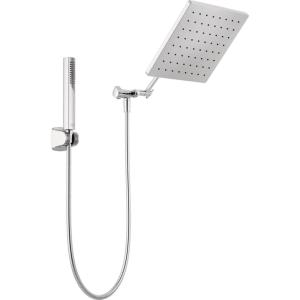 imageDelta Faucet 10inch Raincan Shower Head and Hand Held Shower Combo Chrome Square Shower Head Rainfall Shower Head Hand Shower High Pressure Shower Head 175 GPM Flow Rate Chrome 75527