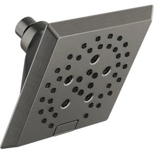 imageDelta Faucet 5Spray H2Okinetic Raincan Shower Head Black Showerhead Square Shower Head Delta Shower Head Water Saving Shower Head Matte Black 52664BLBlack Stainless