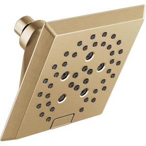 imageDelta Faucet 5Spray H2Okinetic Raincan Shower Head Black Showerhead Square Shower Head Delta Shower Head Water Saving Shower Head Matte Black 52664BLChampagne Bronze