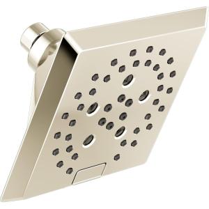 imageDelta Faucet 5Spray H2Okinetic Raincan Shower Head Black Showerhead Square Shower Head Delta Shower Head Water Saving Shower Head Matte Black 52664BLPolished Nickel