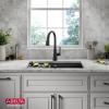 imageDELTA FAUCET Everest 30inch Granite Composite Workstation Kitchen Sink Undermount Single Bowl with WorkFlow Ledge and Accessories in Dark Grey 75B93330SDGBlack