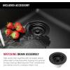 imageDELTA FAUCET Everest 30inch Granite Composite Workstation Kitchen Sink Undermount Single Bowl with WorkFlow Ledge and Accessories in Dark Grey 75B93330SDGBlack