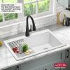 imageDELTA FAUCET Everest 30inch Granite Composite Workstation Kitchen Sink Undermount Single Bowl with WorkFlow Ledge and Accessories in Dark Grey 75B93330SDGDark Grey