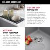 imageDELTA FAUCET Everest 30inch Granite Composite Workstation Kitchen Sink Undermount Single Bowl with WorkFlow Ledge and Accessories in Dark Grey 75B93330SDGBlack