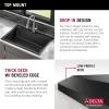 imageDELTA FAUCET Everest 30inch Granite Composite Workstation Kitchen Sink Undermount Single Bowl with WorkFlow Ledge and Accessories in Dark Grey 75B93330SDGBlack