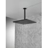 imageDelta Faucet SingleSpray Raincan Shower Head Black Rainfall Square Metal 175 GPM Flow Rate Water Saving Matte Black 52159BL