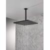 imageDelta Faucet SingleSpray Raincan Shower Head Black Rainfall Square Metal 175 GPM Flow Rate Water Saving Matte Black 52159BL