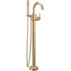 imageDelta Faucet Trinsic FloorMount Freestanding Tub Filler with Hand Held Shower Champagne Bronze T4759CZFL Valve Not IncludedChampagne Bronze