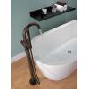 imageDelta Faucet Trinsic FloorMount Freestanding Tub Filler with Hand Held Shower Champagne Bronze T4759CZFL Valve Not IncludedVenetian Bronze